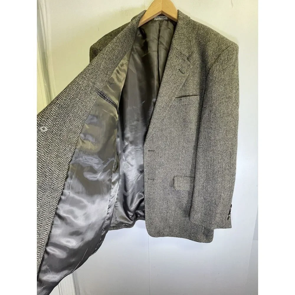 Max Mitchell Mens‎ 42R Blazer Sport coat Jacket Wool blend Black Gray